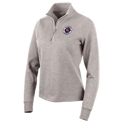 Sweat-shirt zippé quart de tour pour femme Antigua Oatmeal New England Revolution Logo Action