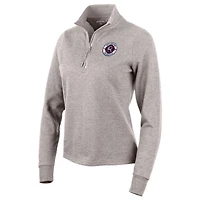 Sweat-shirt zippé quart de tour pour femme Antigua Oatmeal New England Revolution Logo Action