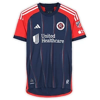 Maillot adidas bleu marine dédicacé Xavier Arreaga des New England Revolution, numéro 3, utilisé lors du match, saison 2024 de la MLS - Taille M