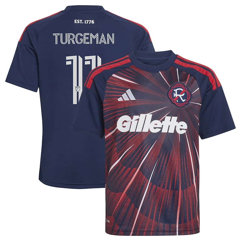 Youth adidas Dor Turgeman Blue New England Revolution 2026 Independence Day Replica Jersey