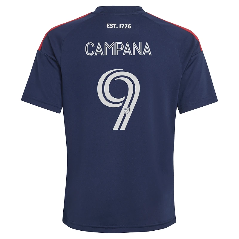 Youth adidas Leonardo Campana Blue New England Revolution 2026 Independence Day Replica Jersey