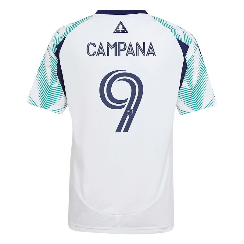 Maillot de joueur réplique Eastern White Pine x Flag of New England Revolution 2025 pour jeunes adidas Leonardo Campana Blanc
