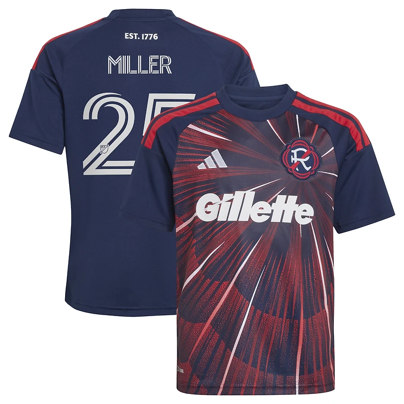Maillot réplique adidas Peyton Miller bleu New England Revolution 2026 pour la fête de l'Indépendance (jeune)