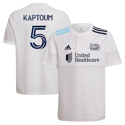 Youth adidas Wilfrid Kaptoum White New England Revolution 2021 The Fort Replica Jersey