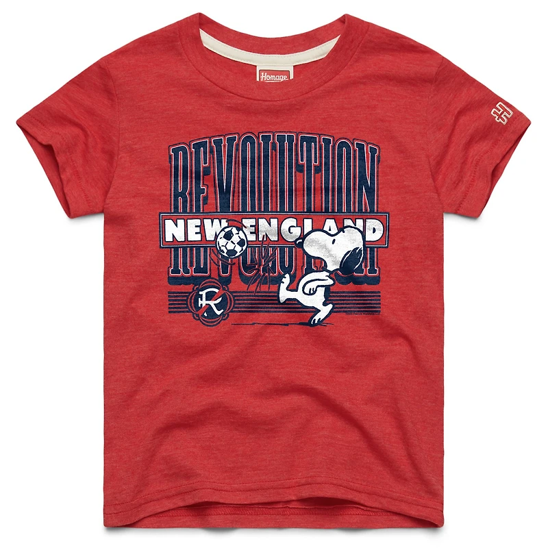 Youth Homage Red New England Revolution MLS x Peanuts Snoopy Graphic Tri-Blend T-Shirt