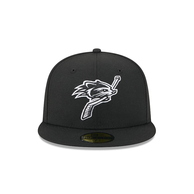 Casquette ajustée 59FIFTY New Era noire pour homme, thème Hampshire Fisher Cats