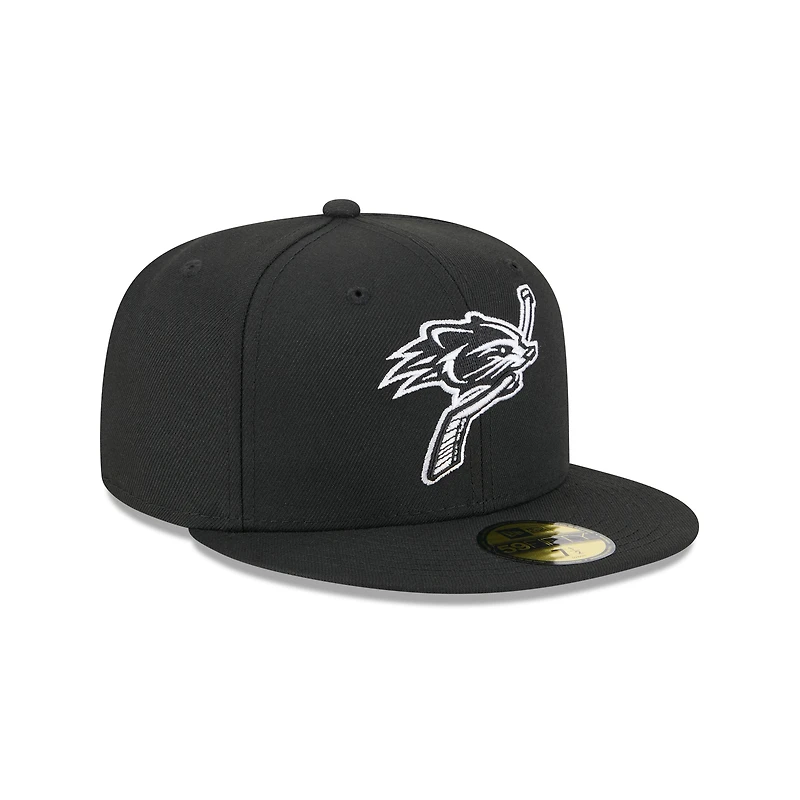 Casquette ajustée 59FIFTY New Era noire pour homme, thème Hampshire Fisher Cats