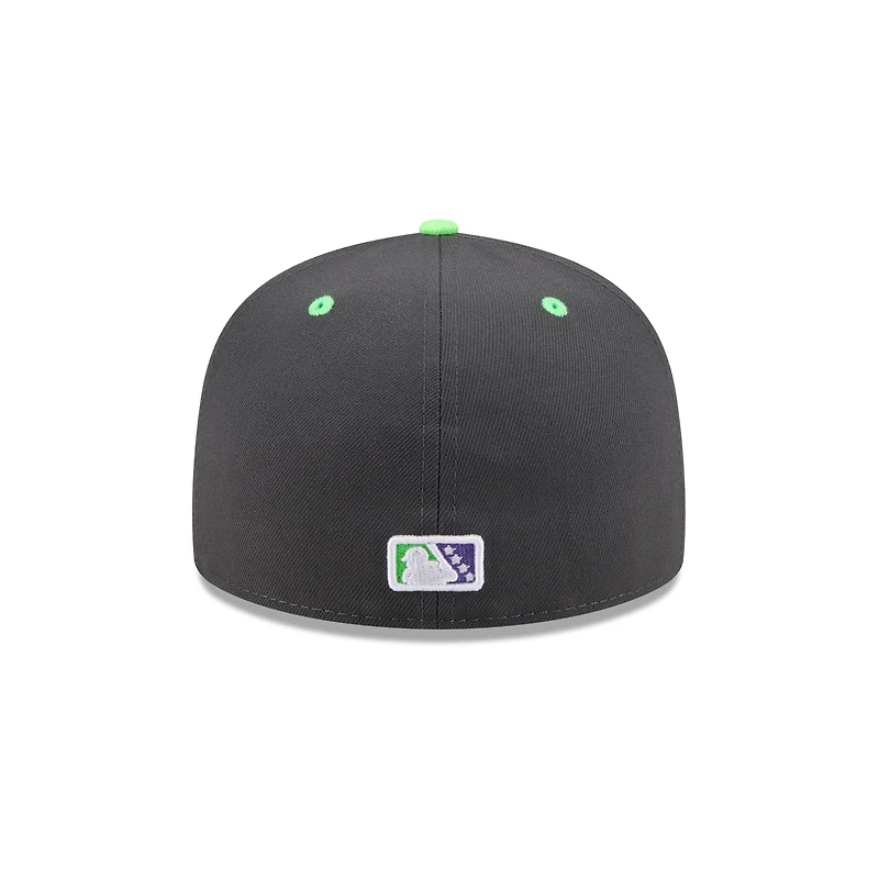Casquette ajustée 59FIFTY New Era anthracite pour homme, thème Hampshire Fisher Cats