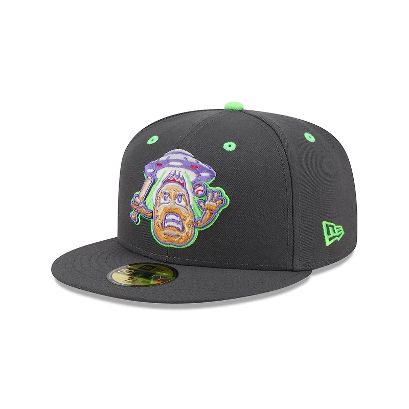 Casquette ajustée 59FIFTY New Era anthracite pour homme, thème Hampshire Fisher Cats