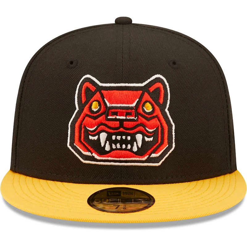 Casquette ajustée New Era 59FIFTY noire et jaune pour homme