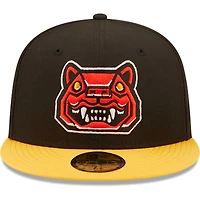 Casquette ajustée New Era 59FIFTY noire et jaune pour homme