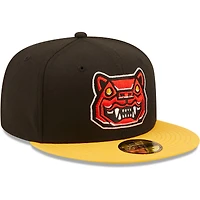 Men's New Era Black/Yellow Gatos Feroces De Hampshire Copa La Diversion 59FIFTY Fitted Hat