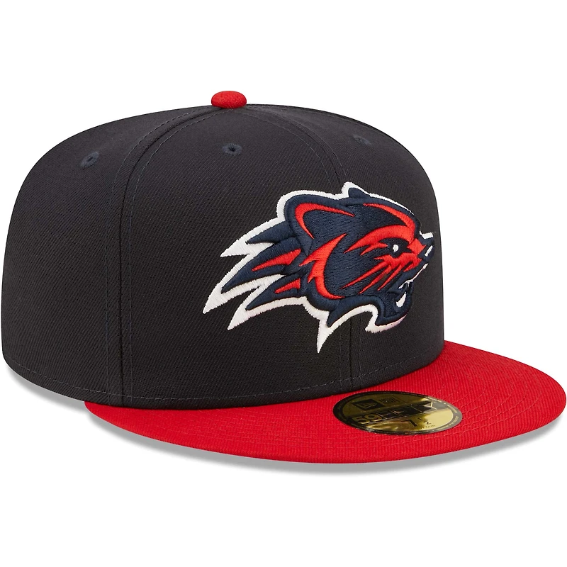 Men's New Era Navy Hampshire Fisher Cats Road Authentic Collection 59FIFTY Fitted Hat
