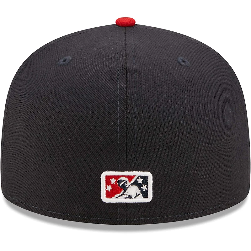 Men's New Era Navy Hampshire Fisher Cats Road Authentic Collection 59FIFTY Fitted Hat