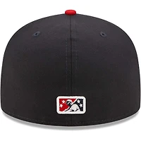 Men's New Era Navy Hampshire Fisher Cats Road Authentic Collection 59FIFTY Fitted Hat