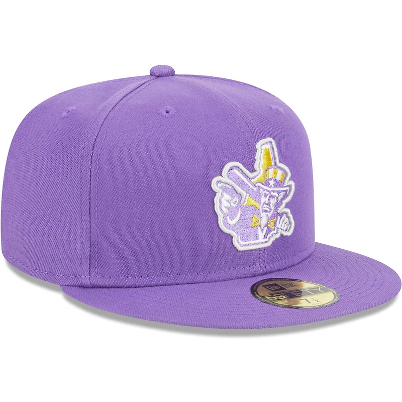 Men's New Era Purple Hampshire Fisher Cats Theme Nights Primaries Uncle Sam 59FIFTY Fitted Hat
