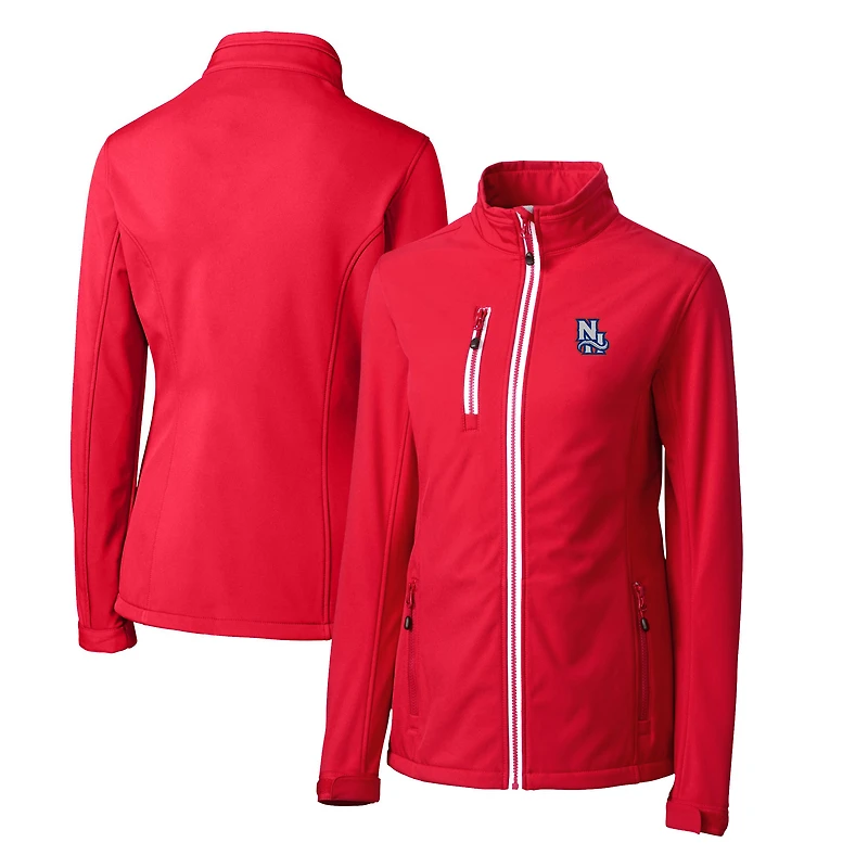 Women's Cutter & Buck  Red New Hampshire Fisher Cats Clique Telemark Eco Stretch Softshell Full-Zip Jacket