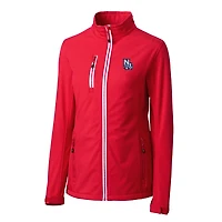 Women's Cutter & Buck  Red New Hampshire Fisher Cats Clique Telemark Eco Stretch Softshell Full-Zip Jacket
