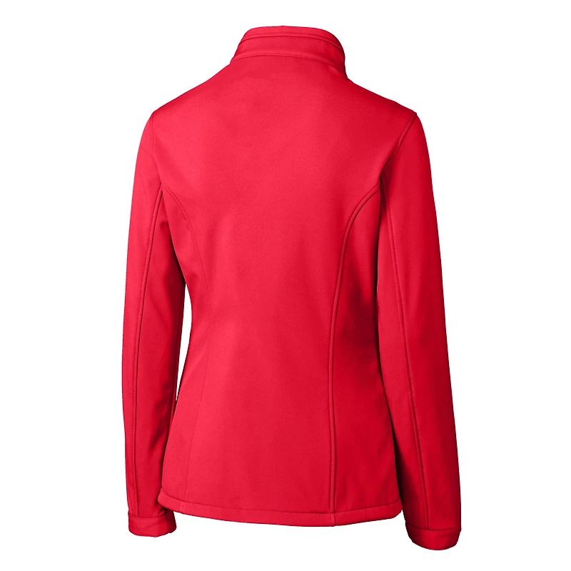 Women's Cutter & Buck  Red New Hampshire Fisher Cats Clique Telemark Eco Stretch Softshell Full-Zip Jacket