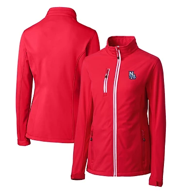 Women's Cutter & Buck  Red New Hampshire Fisher Cats Clique Telemark Eco Stretch Softshell Full-Zip Jacket