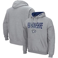 Men's Colosseum Heather Gray New Hampshire Wildcats Arch & Logo 3.0 Pullover Hoodie