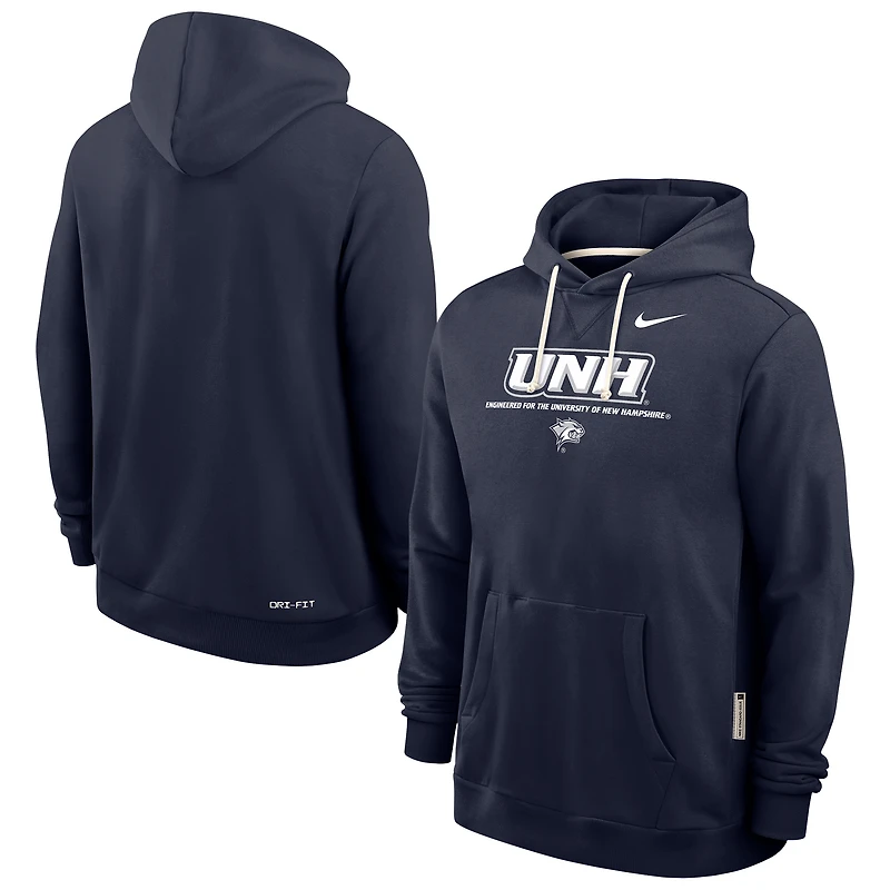 Men's Nike Navy New Hampshire Wildcats 2025 Sideline Standard Issue Dri-FIT Hoodie