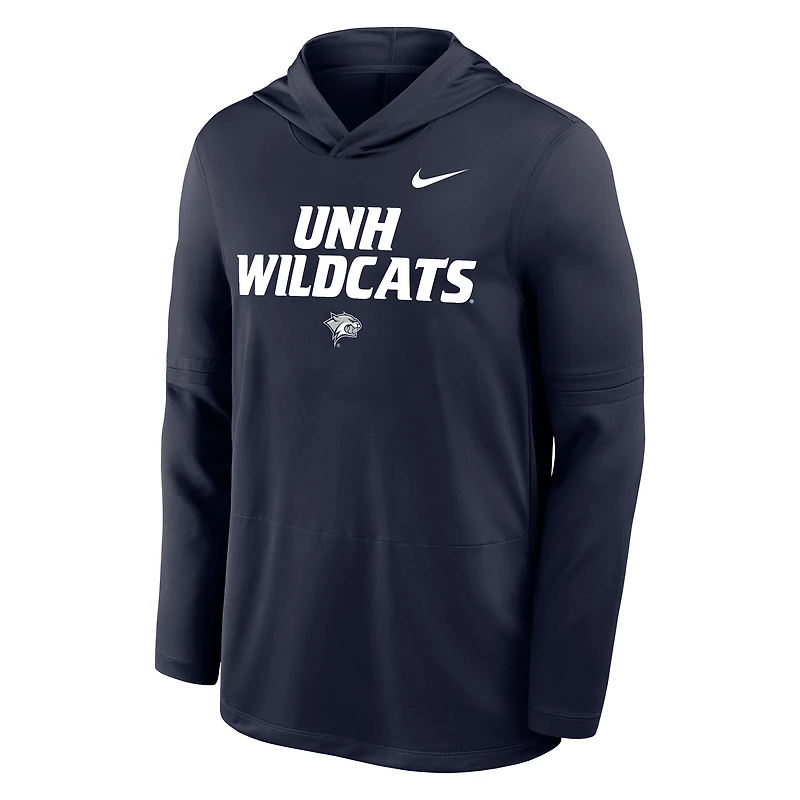 Haut à capuche léger Nike Dri-FIT pour homme, bleu marine, New Hampshire Wildcats