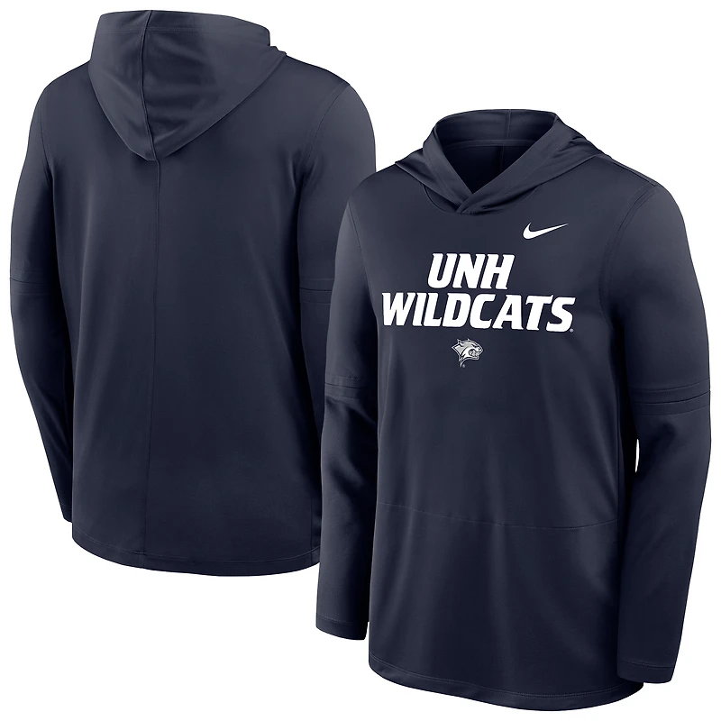 Haut à capuche léger Nike Dri-FIT pour homme, bleu marine, New Hampshire Wildcats