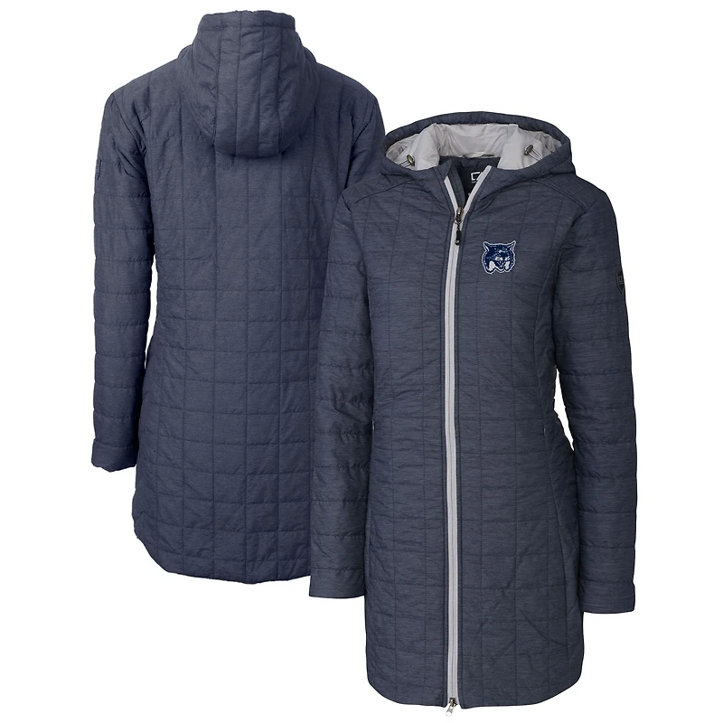 Women's Cutter & Buck Anthracite New Hampshire Wildcats Rainier Eco PrimaLoft Hooded Long Coat