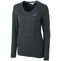 Women's Cutter & Buck Heather Charcoal New Hampshire Wildcats Lakemont Tri-Blend V-Neck Sweater