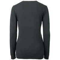 Women's Cutter & Buck Heather Charcoal New Hampshire Wildcats Lakemont Tri-Blend V-Neck Sweater