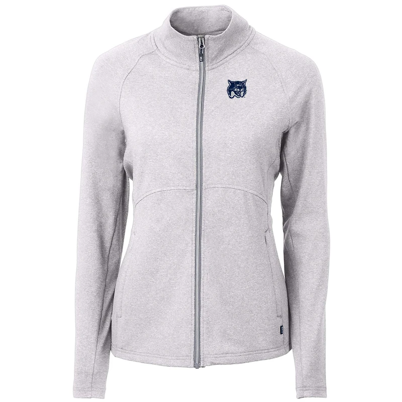 Women's Cutter & Buck  Heather Gray New Hampshire Wildcats Adapt Eco Knit Recycled Full-Zip Jacket