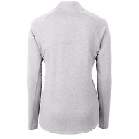 Women's Cutter & Buck  Heather Gray New Hampshire Wildcats Adapt Eco Knit Recycled Full-Zip Jacket