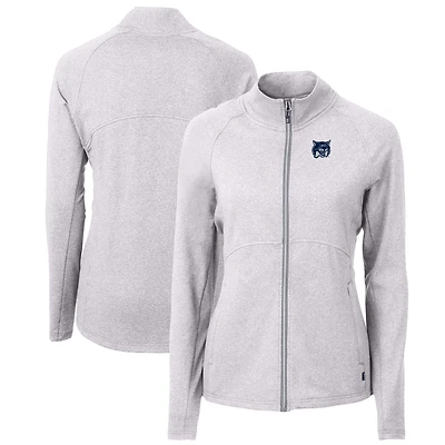 Women's Cutter & Buck  Heather Gray New Hampshire Wildcats Adapt Eco Knit Recycled Full-Zip Jacket