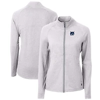 Women's Cutter & Buck  Heather Gray New Hampshire Wildcats Adapt Eco Knit Recycled Full-Zip Jacket
