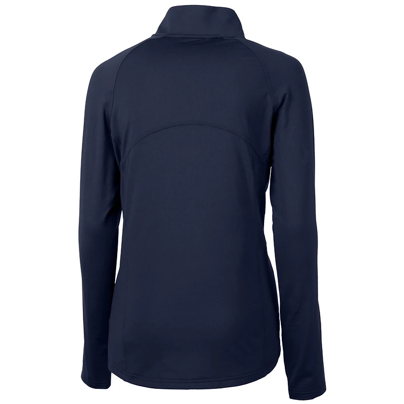 Pull-over demi-zippé en tricot extensible recyclé Adapt Eco Knit pour femme, bleu marine, des Wildcats du New Hampshire, Cutter & Buck
