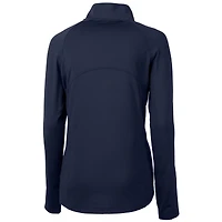 Pull-over demi-zippé en tricot extensible recyclé Adapt Eco Knit pour femme, bleu marine, des Wildcats du New Hampshire, Cutter & Buck