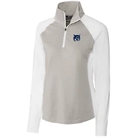 Women's Cutter & Buck  White New Hampshire Wildcats DryTec Forge Tonal Stripe Stretch Half-Zip Top