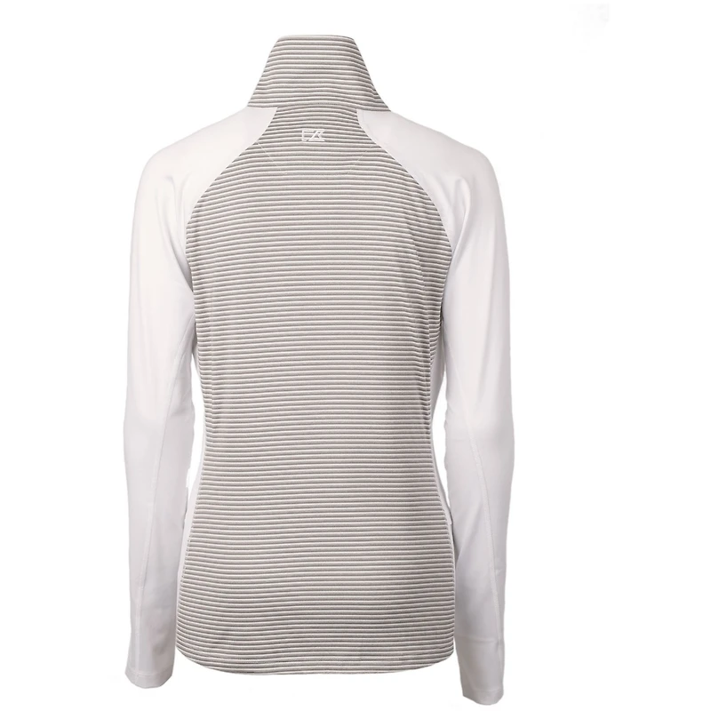 Women's Cutter & Buck  White New Hampshire Wildcats DryTec Forge Tonal Stripe Stretch Half-Zip Top