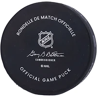 Rondelle de match officielle autographiée par Akira Schmid des Devils du New Jersey