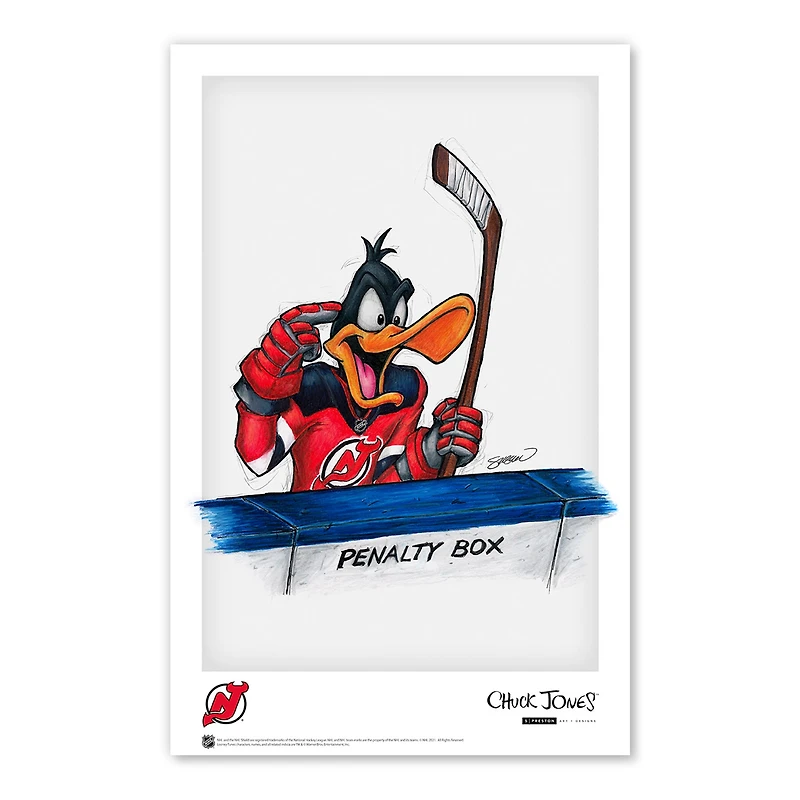 Daffy Duck New Jersey Devils 11"x 17" Looney Tunes affiche imprimée