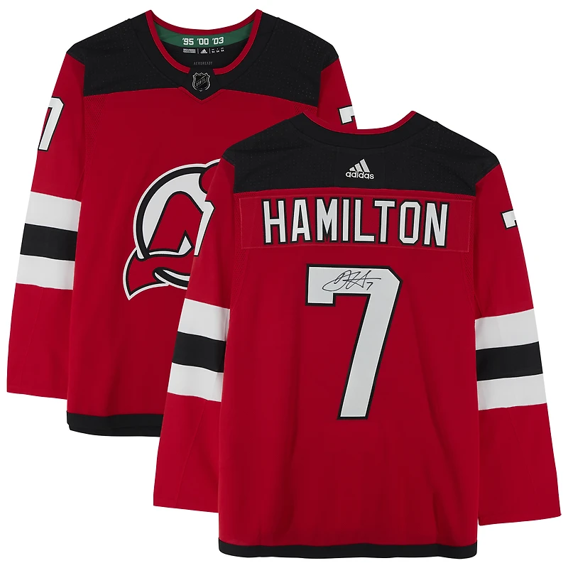 Maillot authentique adidas autographié par Dougie Hamilton des Devils du New Jersey