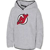 Sweat à capuche en polaire Ultimate Teddy pour jeunes filles, gris, New Jersey Devils