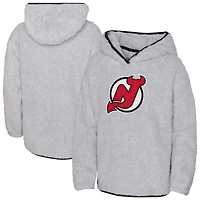 Sweat à capuche en polaire Ultimate Teddy pour jeunes filles, gris, New Jersey Devils