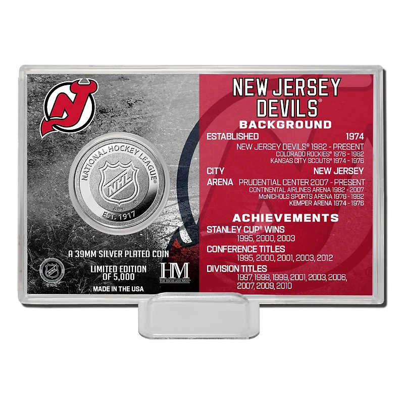 Highland Mint New Jersey Devils Histoire de l'équipe - Coin Card