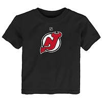 T-shirt noir pour bébé Outerstuff avec logo principal des New Jersey Devils