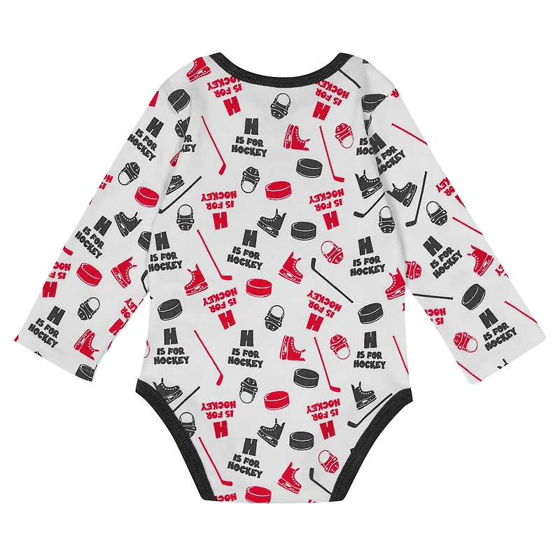 Body à manches longues pour bébé blanc New Jersey Devils Quick Learner