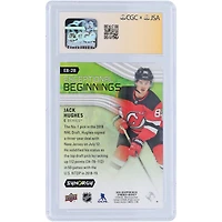 Jack Hughes New Jersey Devils Autographed 2019-20 Upper Deck Synergy Exceptional Beginnings #EB-28 #/999 CGC Fanatics Witnessed Authenticated 10/10 Rookie Card