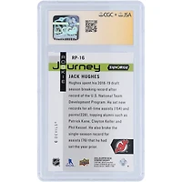Jack Hughes New Jersey Devils Autographed 2019-20 Upper Deck Synergy Rookie Journey Draft Day #RP-16 #/999 CGC Fanatics Witnessed Authenticated 10/10 Rookie Card