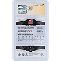 Jack Hughes New Jersey Devils Autographed 2021-22 Upper Deck Extended Series Black Diamond #BD-1 CGC Fanatics Witnessed Authenticated 9/10 Card
